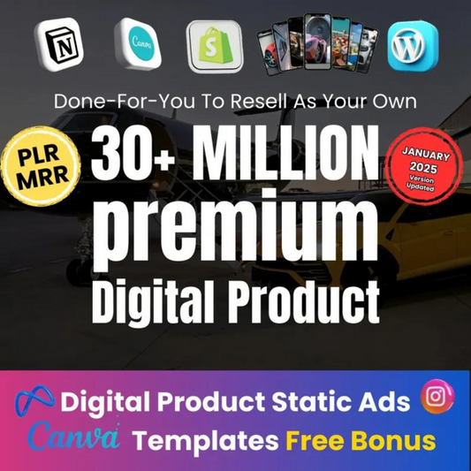 30 Million Digital Products Bundle + Canva Pro life time Gift - ONLY FOR  7$