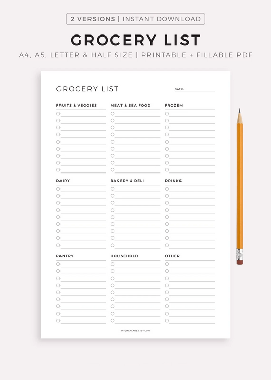 Grocery List Planner – KiddoPrintify